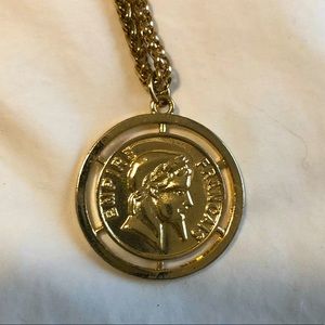Coin Pendant Gold Tone